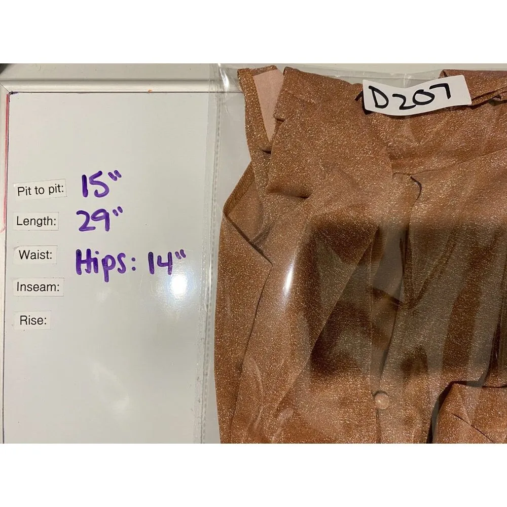 House of CB Bodysuit‎ Sz S Concha Pink Metallic Keyhole Mock Neck Long Sleeve - Image 7