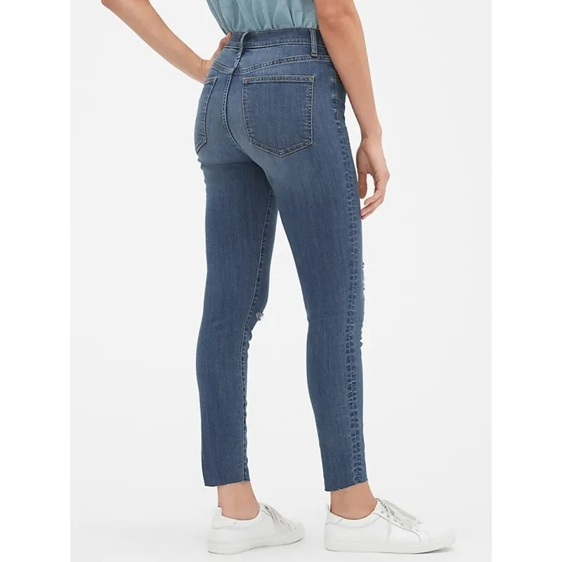 Gap High Rise distressed Stretch Skinny Skimmer Legging Ankle Cropped jeans 6 28 - Image 7