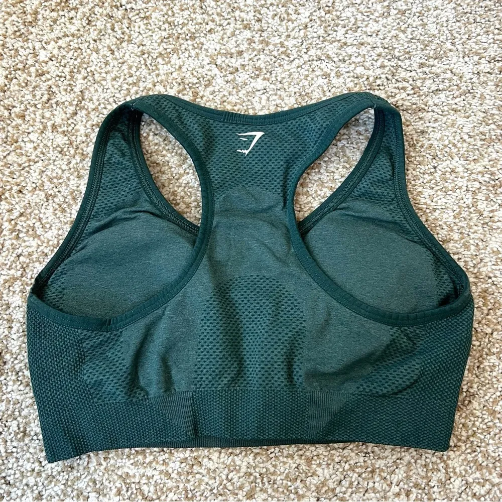 Gymshark Vital Seamless Bra 2.0 Dark Green Marl Medium - Image 5