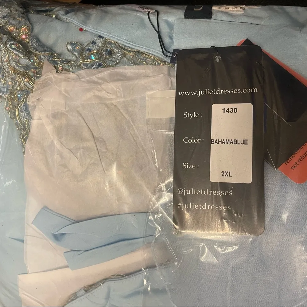Bahama Blue tulle ball gown Quinceanera Sz 2XL nwt - Image 5