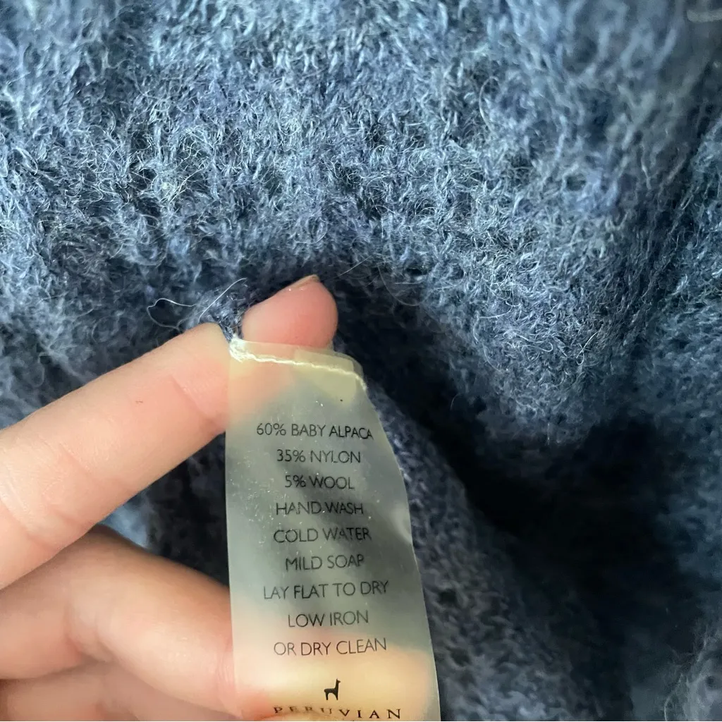 Peruvian Connection Pointelle Knit Sheer Sweater Dress in Size XL - Image 5