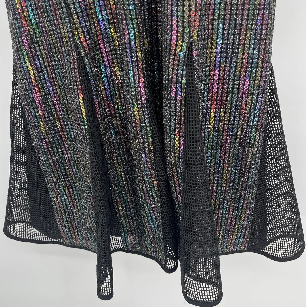 X by NBD Revolve Cheryl Dress XS Sequin Holiday NYE Party Club Godet Mesh Glam - Image 7