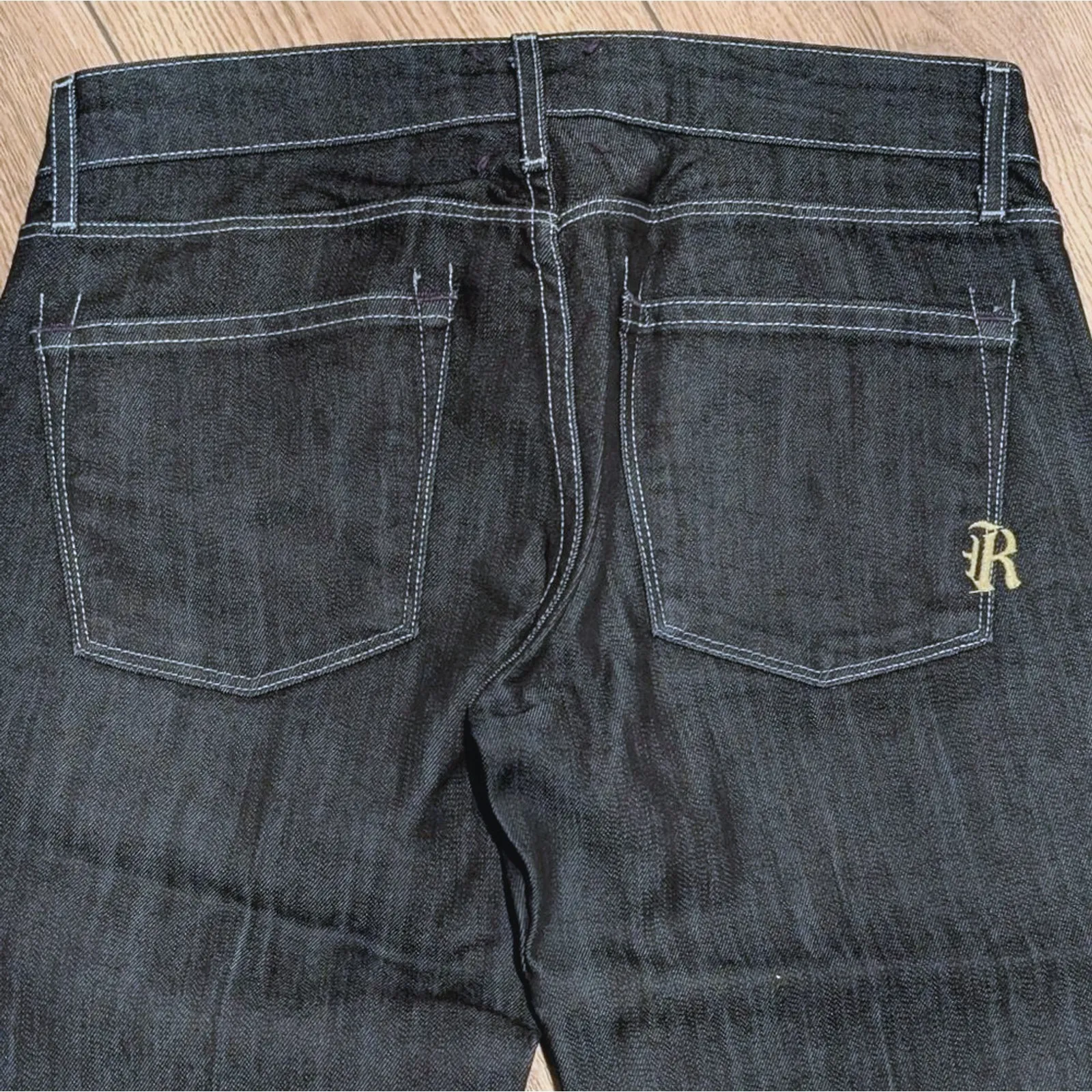 Rich‎ & Skinny Jeans Womens 27 Wide Leg Flare Trouser Designer Denim Made In USA - Image 5