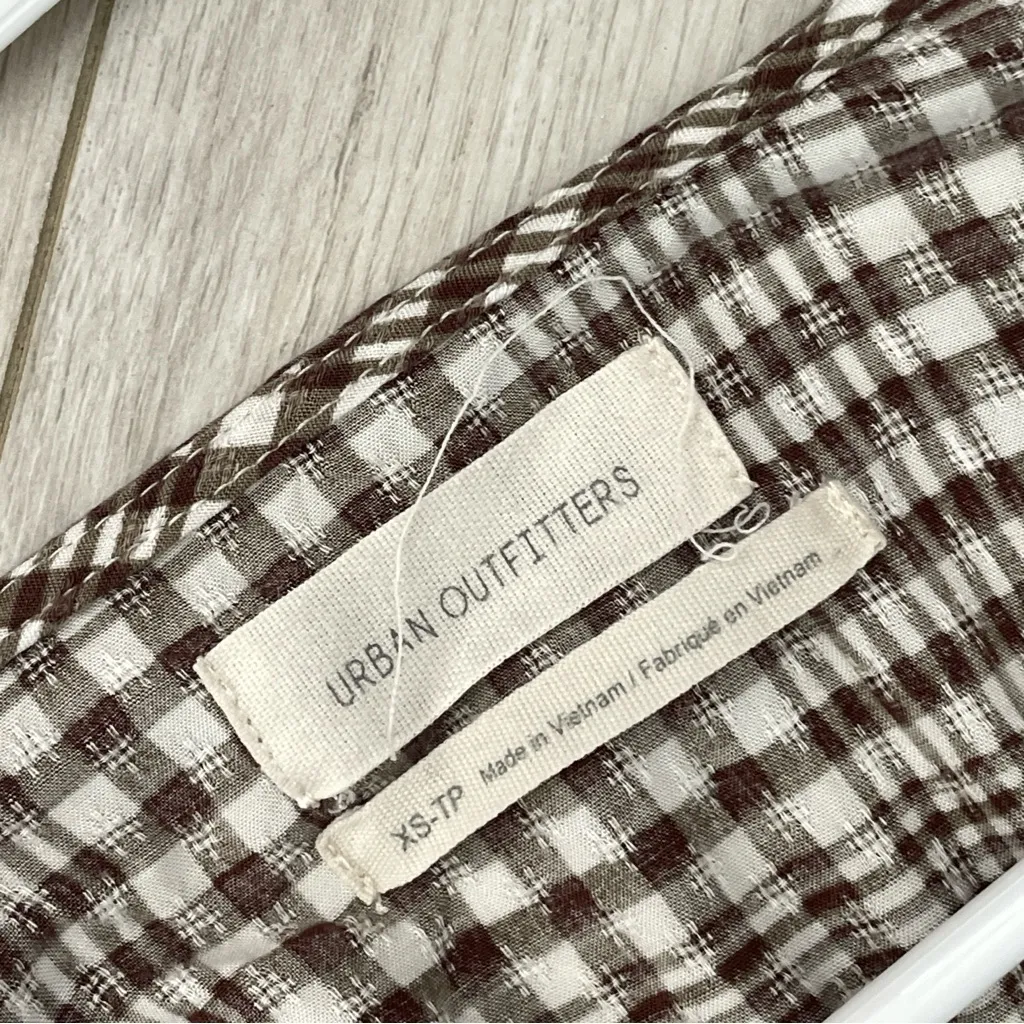 Urban Outfitters Dress plaid gingham wrap midi gabrielle womens Brown (xsmall) - Image 3