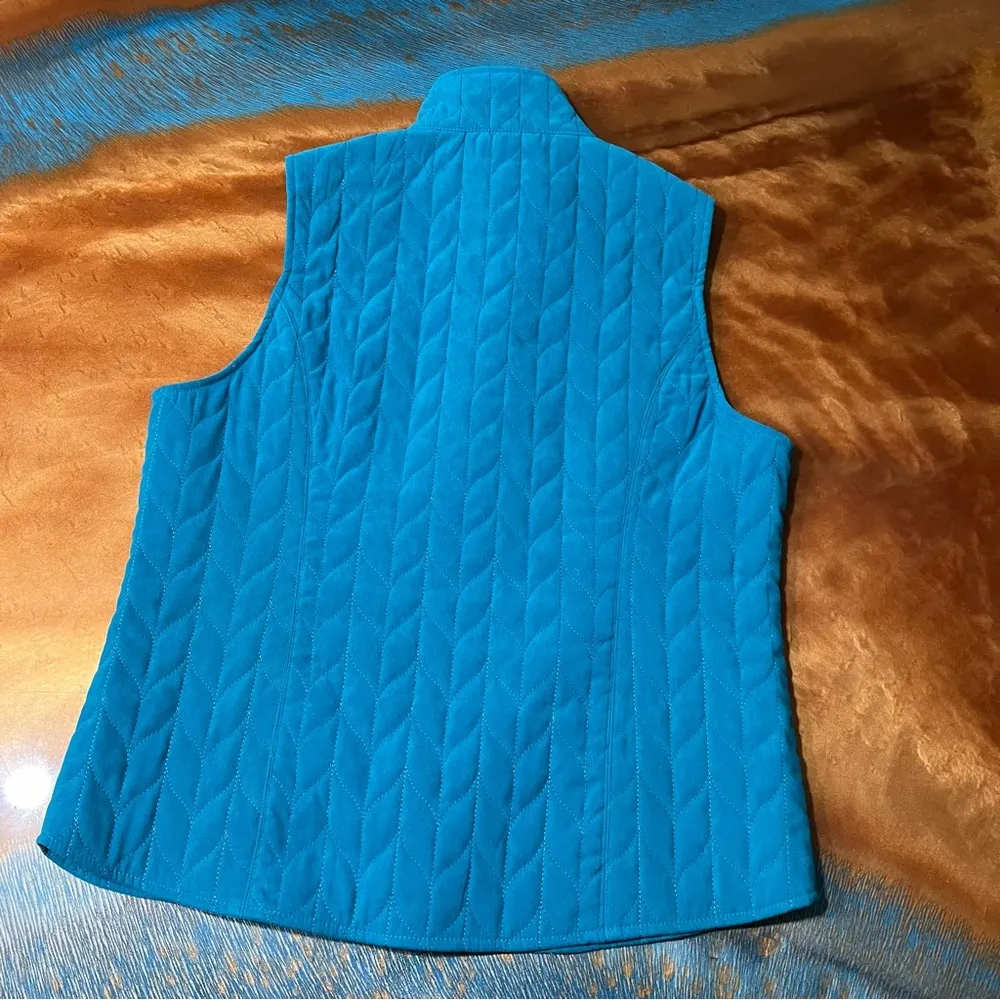 Nomadic Traders Quilted Vest size medium full zip Blue - Image 5