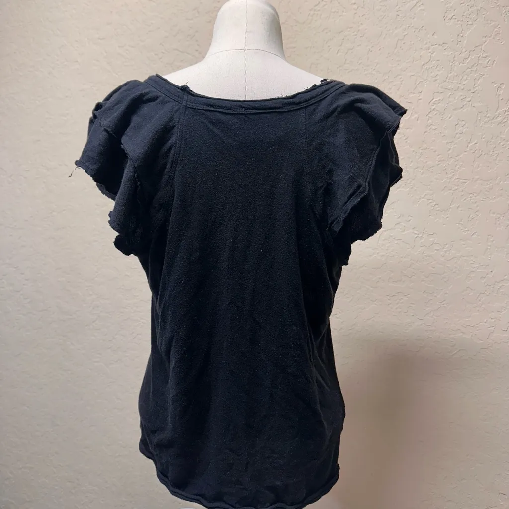 Anthropologie Short Sleeve Top ruffle sleeves - Image 2