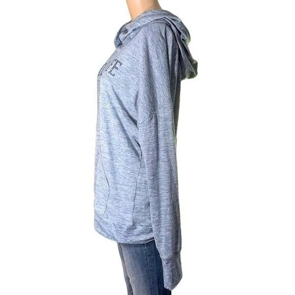 Cabelas Womens Sweatshirt Hoodie Cowl Neck Hooded Pullover Blue Gray Medium - Image 3