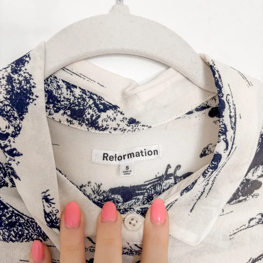 Reformation Violet Top Paradiso Button Down - Image 3