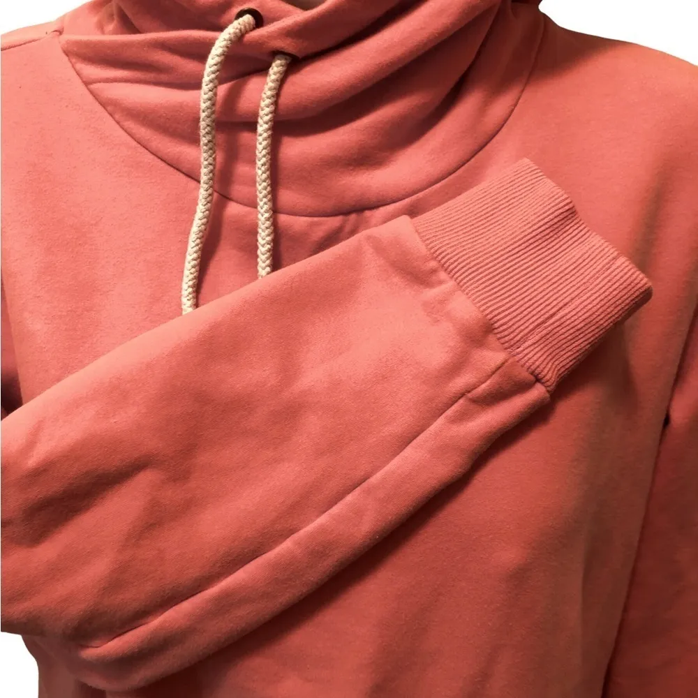 Ave Double Hooded Sweatshirt M Peach Logo Pullover Casual Drawstring - Image 2