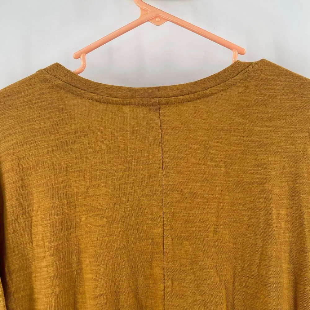 OLD NAVY Dress Large NWT Short Sleeve Knit Cinch Waist Miner's Gold Casual - Image 7