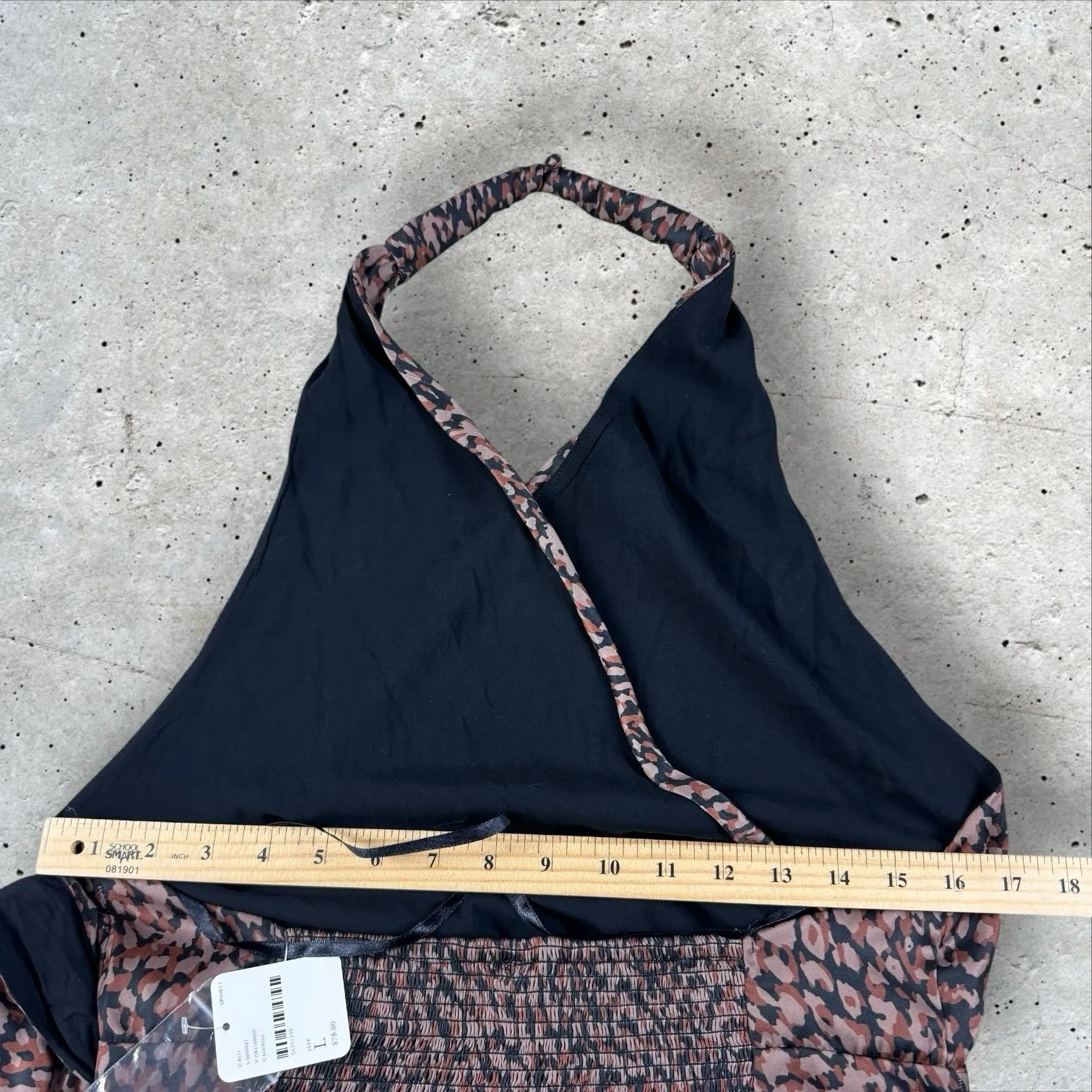 Free People 2 Way Street Halter Top‎ Wrap Animal Leopard Print NWT Sz L - Image 5