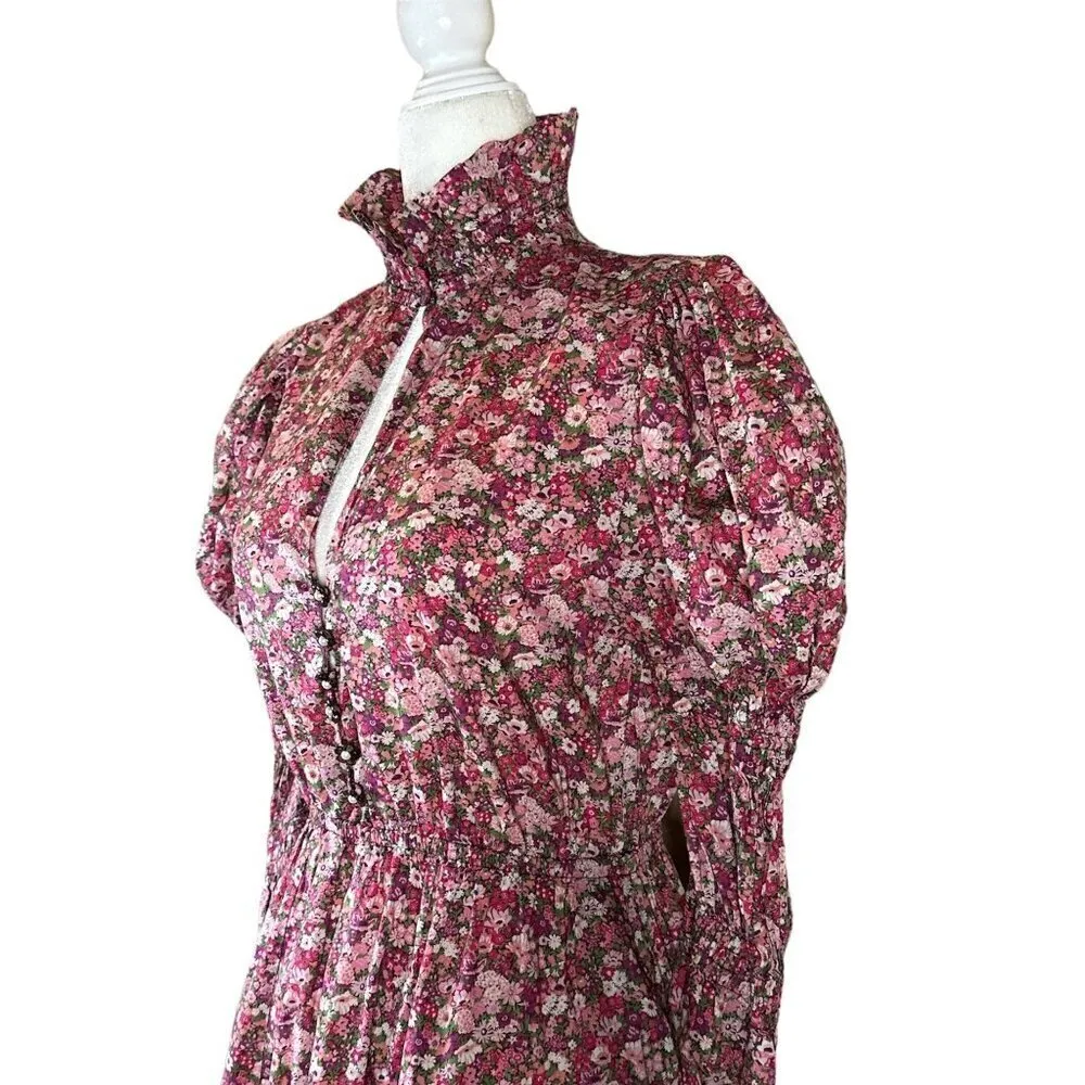 Philosophy di Lorenzo Serafini Puff Shoulder Dress in Red 2 Womens Floral - Image 9