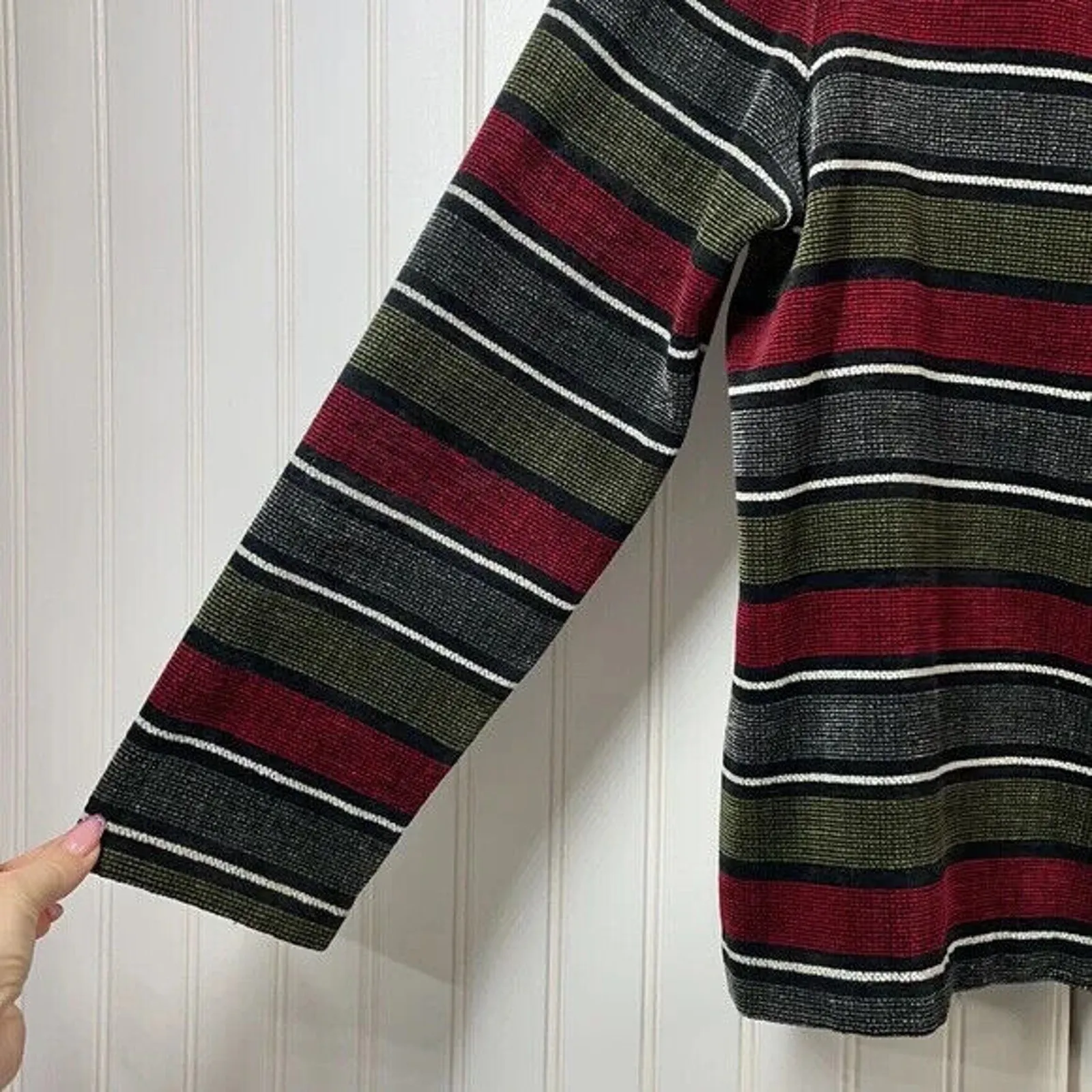 Alfred Dunner Women’s Multicolor Striped Front Button Blazer Jacket Size 12 - Image 5