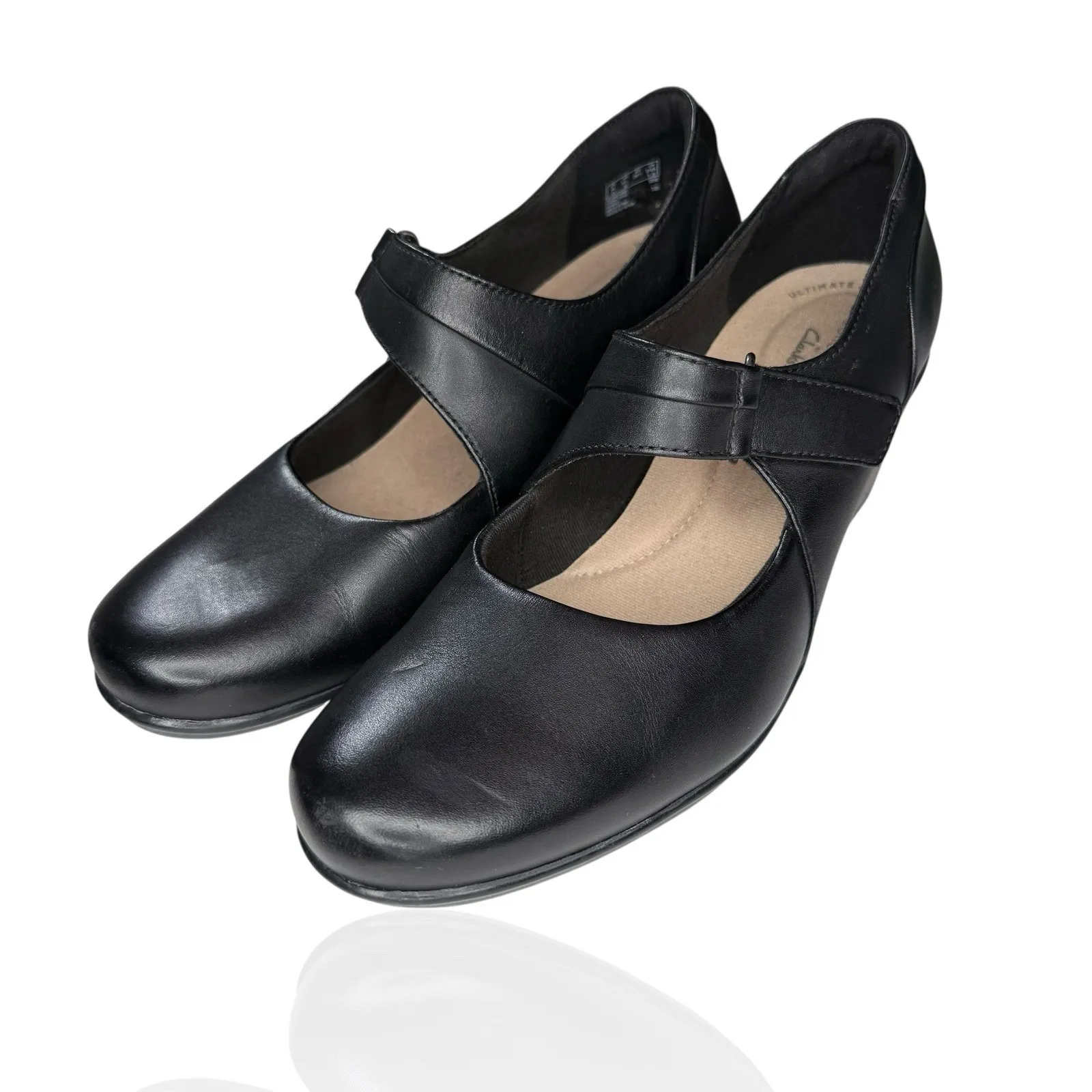 Clarks Collection Women's 8.5‎ Emslie Lulin Mary Jane Pumps Black Comfort Heels - Image 6