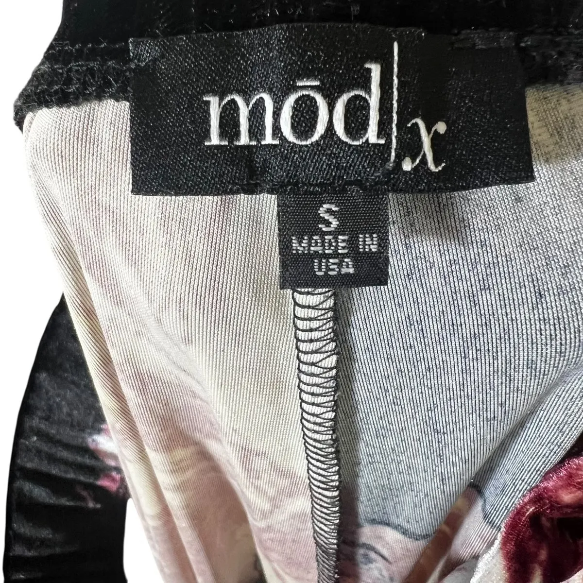 Mod X Velvet Floral Wide Leg Pants Womens S Black Purple Boho Hippie Lounge - Image 7