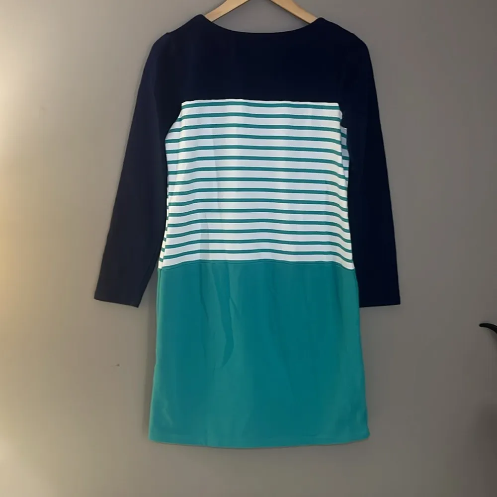 Tracy Negoshian French Terry Striped/ Color Block Dress Medium - Image 5