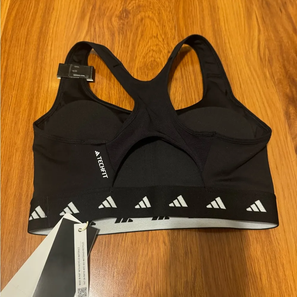 NWT Adidas Black Sports Powerreact Techlift Support Bra - Image 2