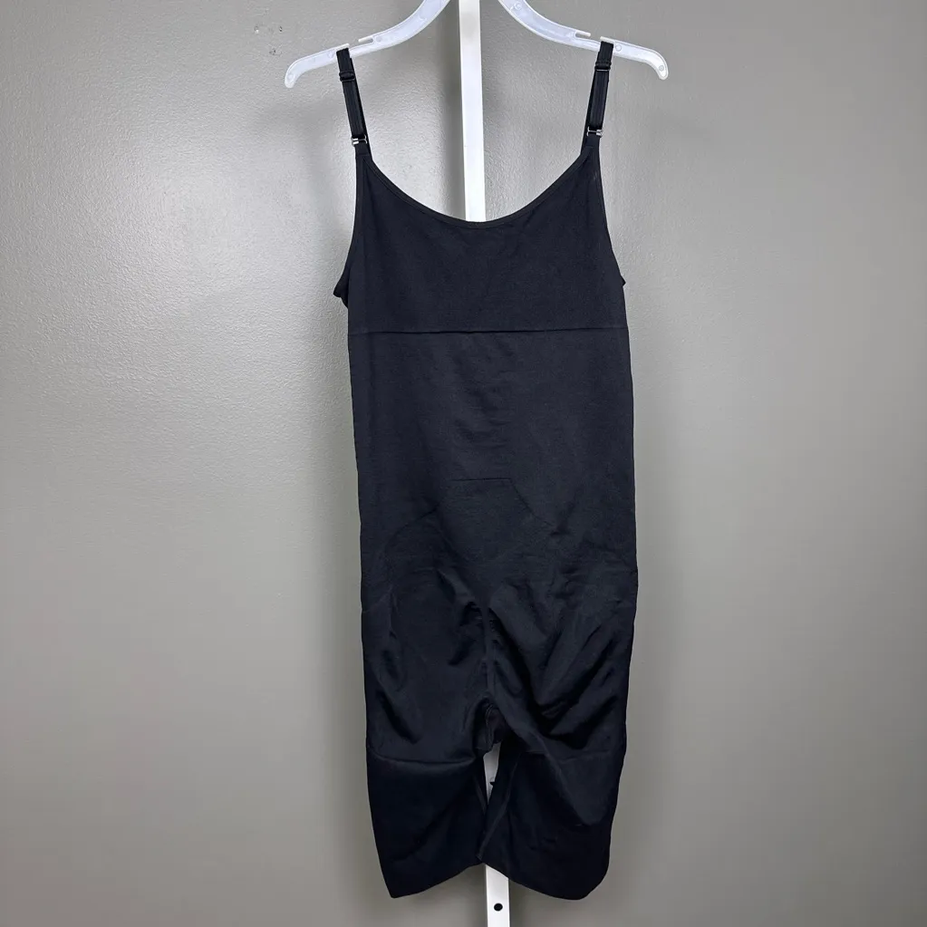 SPANX Slimmer & Shine Open-Bust Mid-Thigh Firm Bodysuit Size XL Black 2325 - Image 4