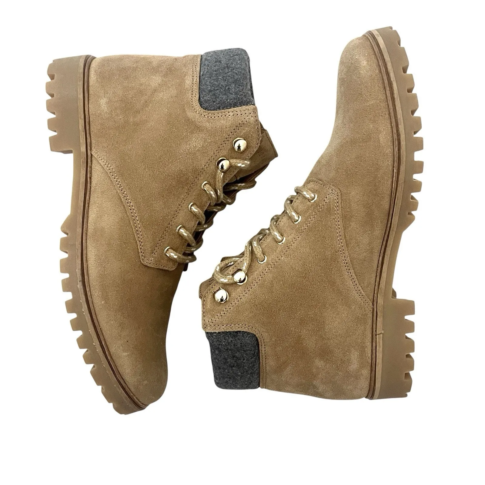 SezaneCameron lace-up boots Sz 7 brown leather Raphael Chunky Heel Outdoor Chic - Image 4