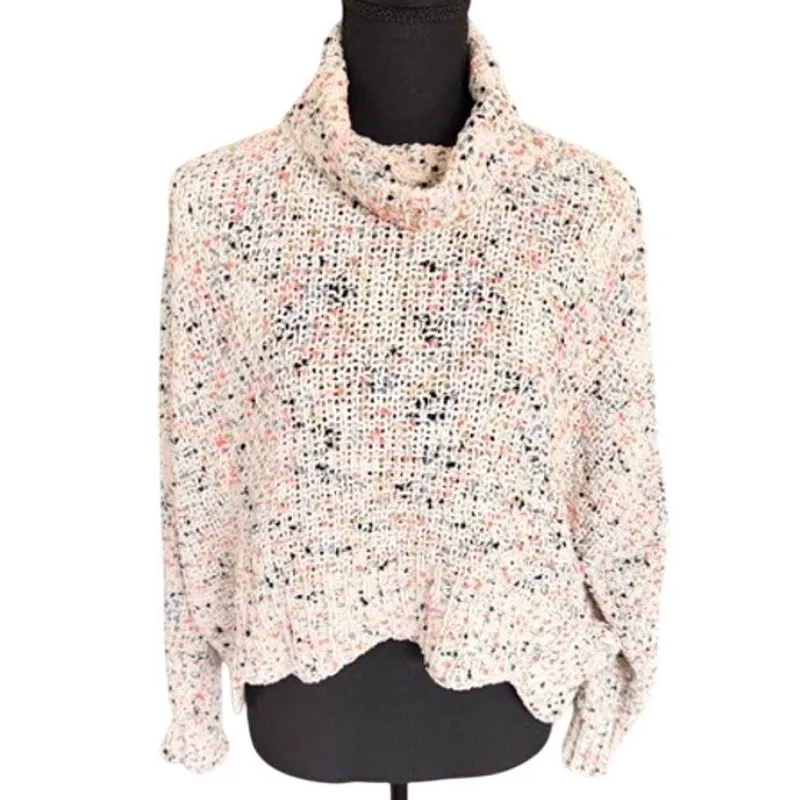 Moon & Madison Speckled Knit Sweater Pullover Oversized Cropped Size M Size M - Image 2