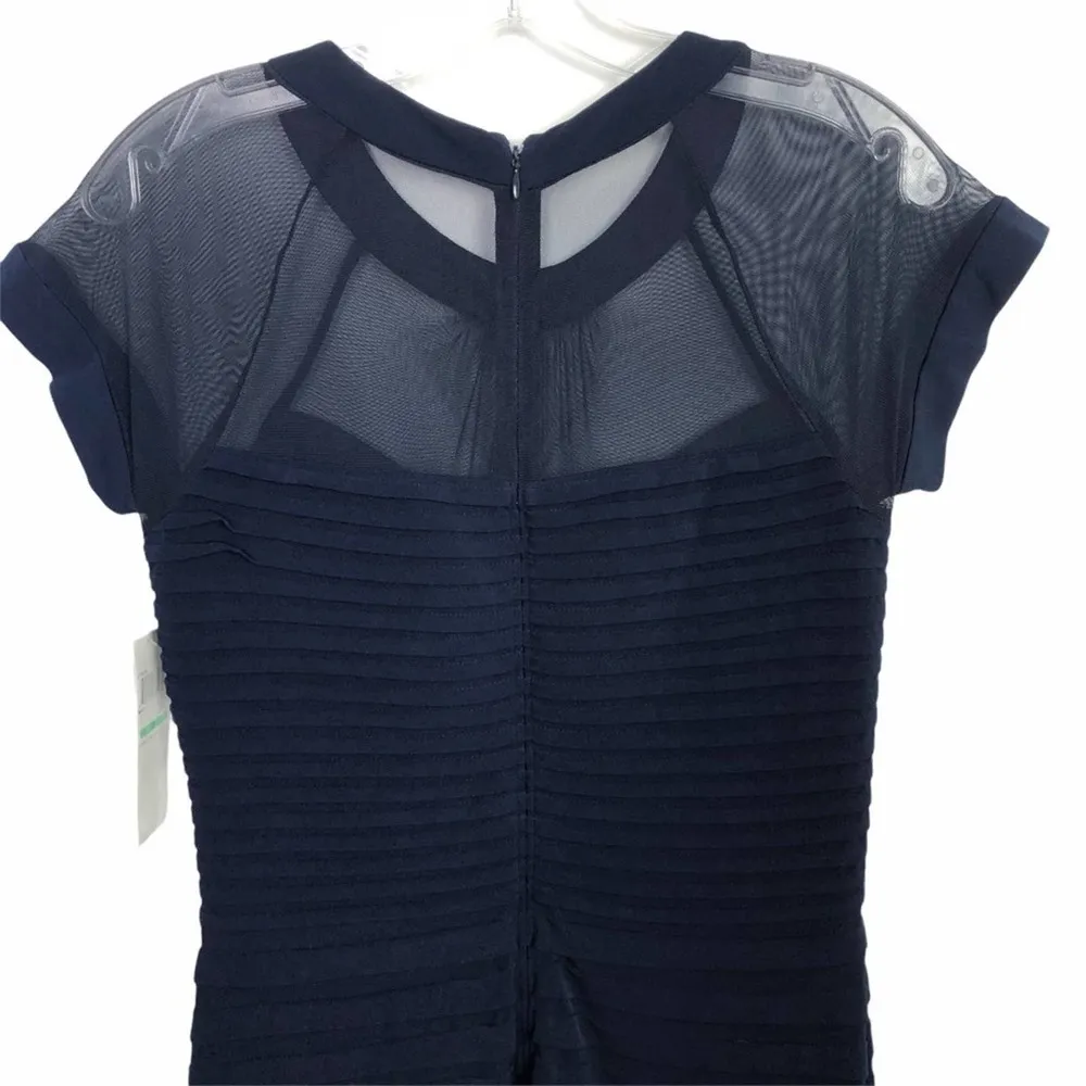 London Times Shutter Pleat Sheath Dress Navy - Image 7