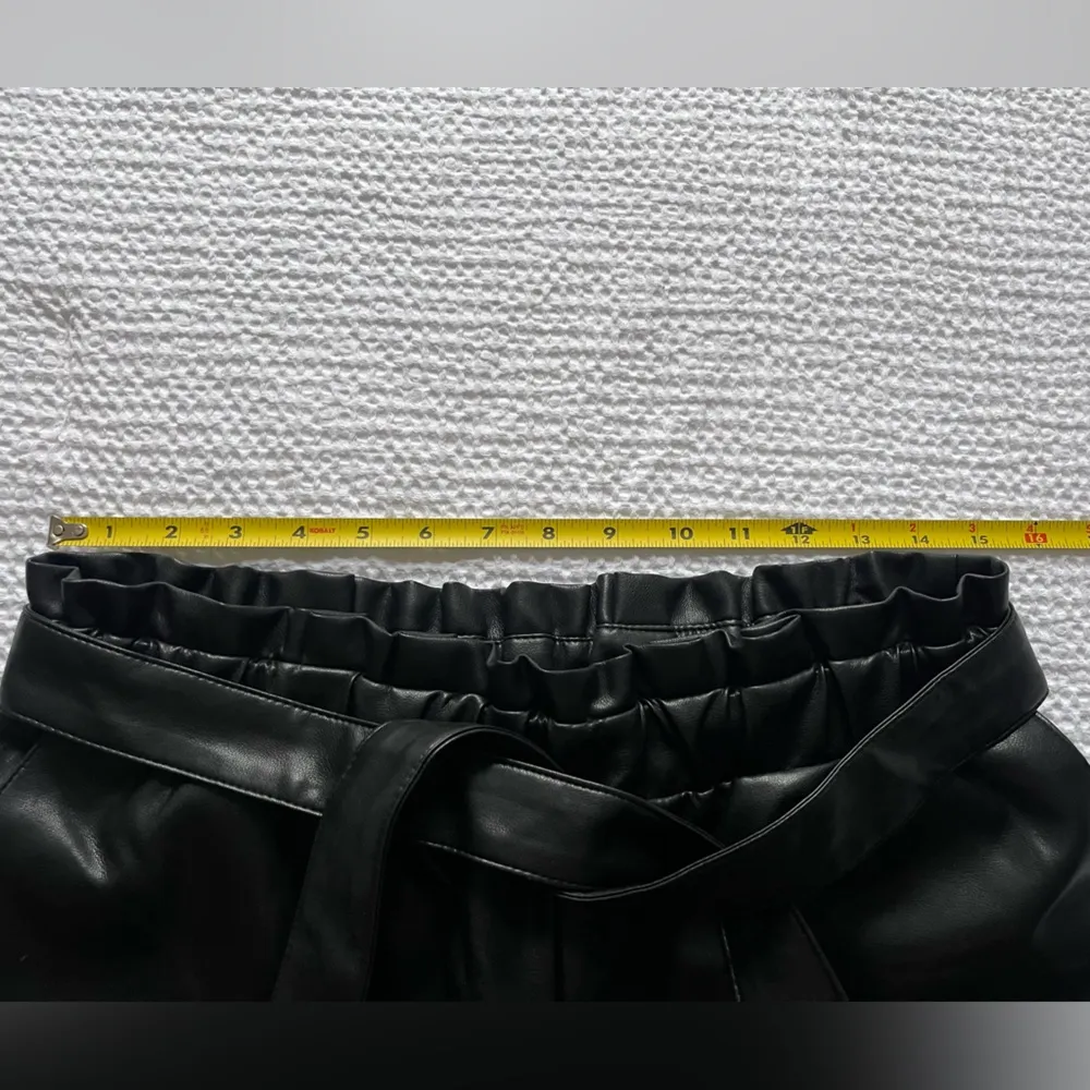 Bagatelle Black Faux Leather Pants Stretchy Paper Bag Waist Bikercore Goth - Image 5