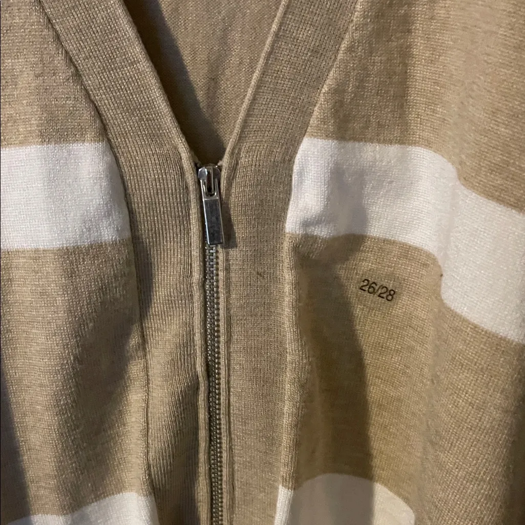Lane Bryant  Tan and White Cardigan - Image 3
