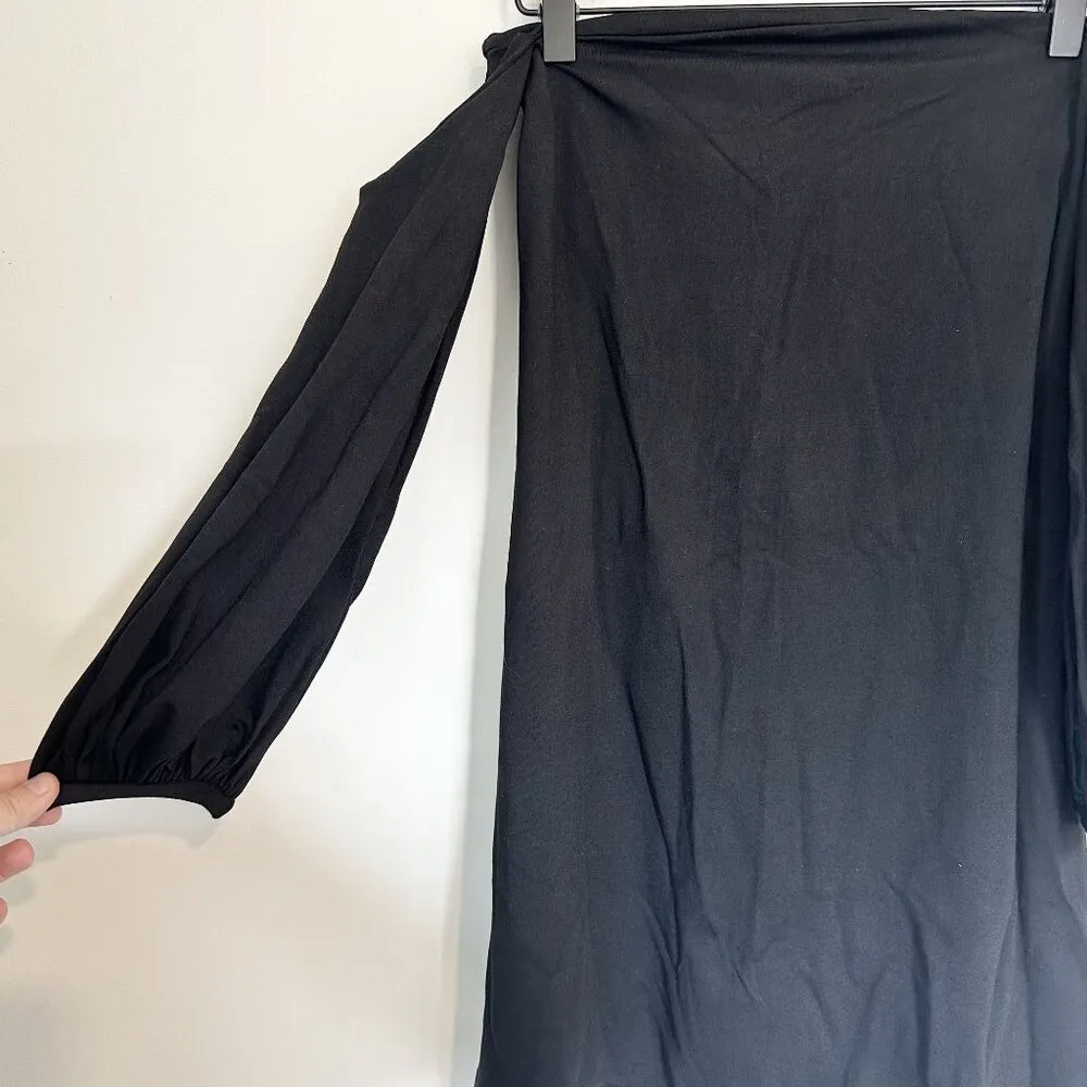 NWT Susana Monaco Black Long Sleeve Off The Shoulder Mini Dress - Size Extra Sma - Image 4