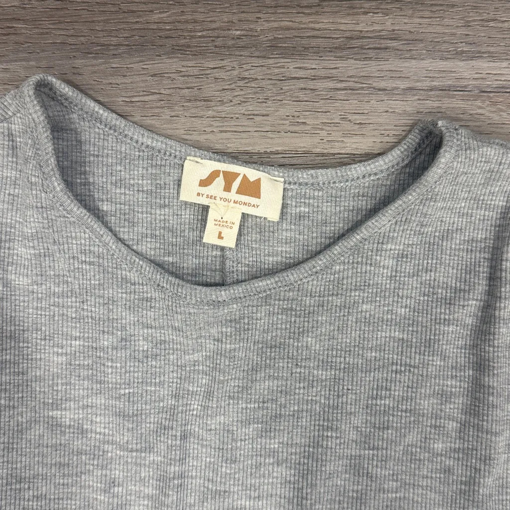 See You Monday Heather Gray Maxi Ribbed Tank Dress - Image 3