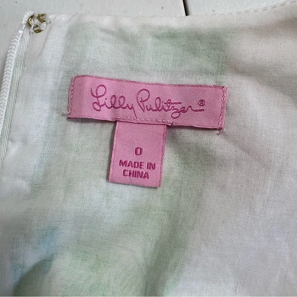 Lilly Pulitzer Janice Mini Dress Gold Lace Lioness Patchwork - Image 6