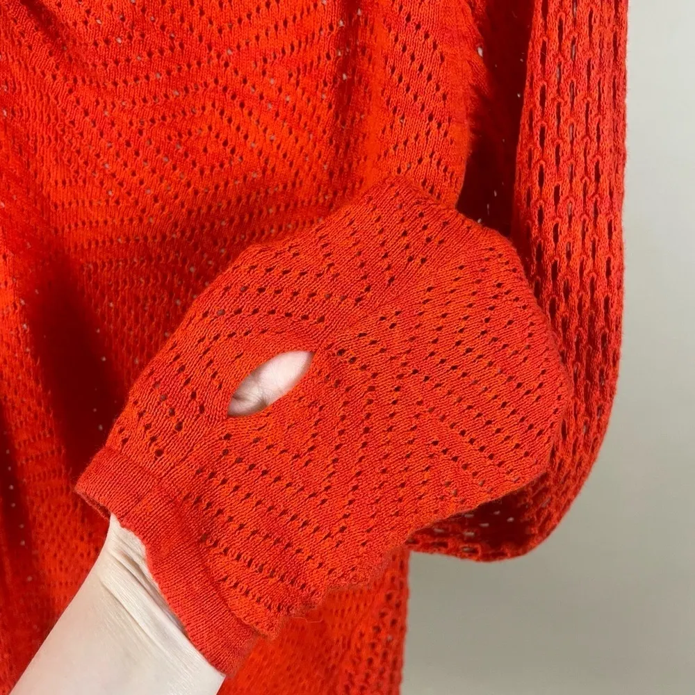 Prana Cedar Medium Long Sleeve Pullover Yoga Sweater Wool Blend in Fiery Red - Image 6