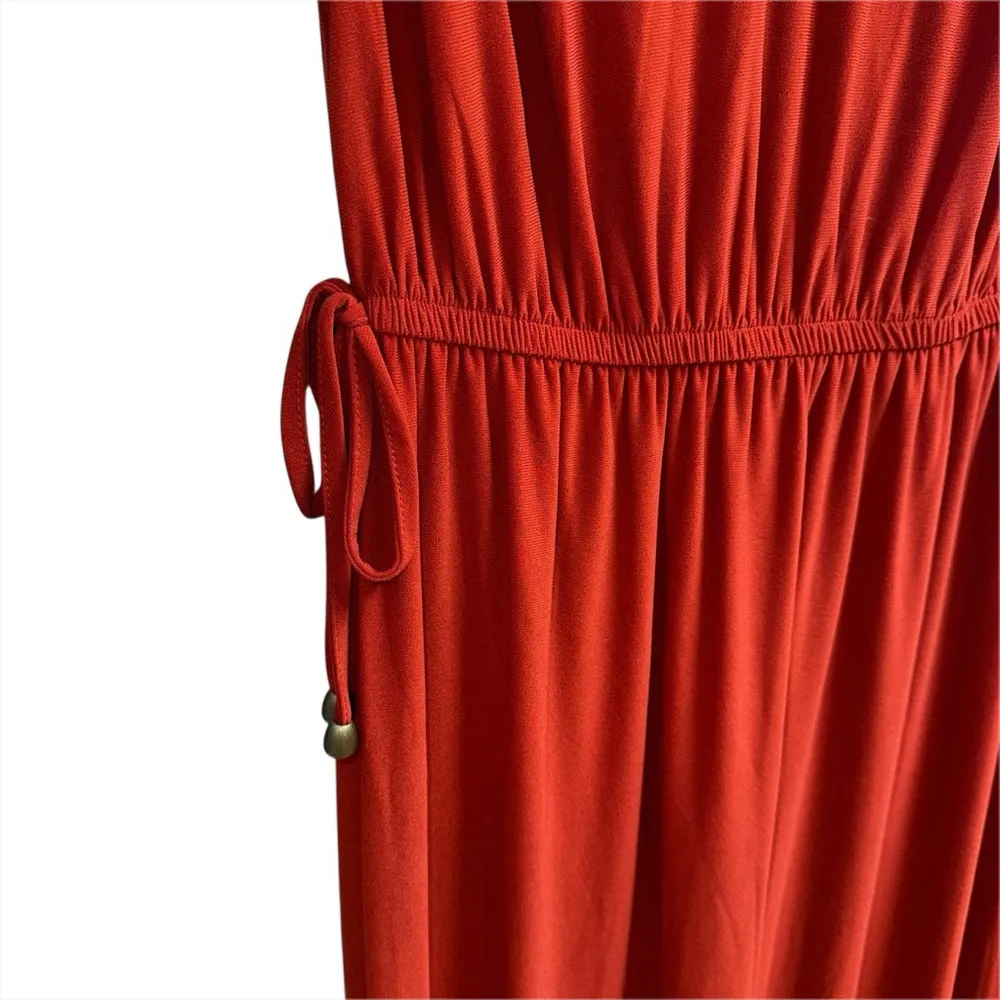 Emma & Michele NWT Sleeveless Maxi Dress Womens Medium Rust Red Orange V-Neck - Image 4