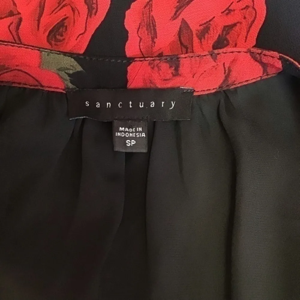 Sanctuary anthropologie gothic roses cold Shoulder top - Image 2