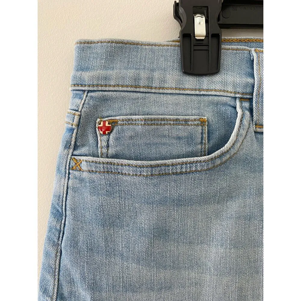 Hudson Vivid Skirt Mini Denim Jean 31 Raw Hem Light Wash Soft NWOT Classic - Image 6