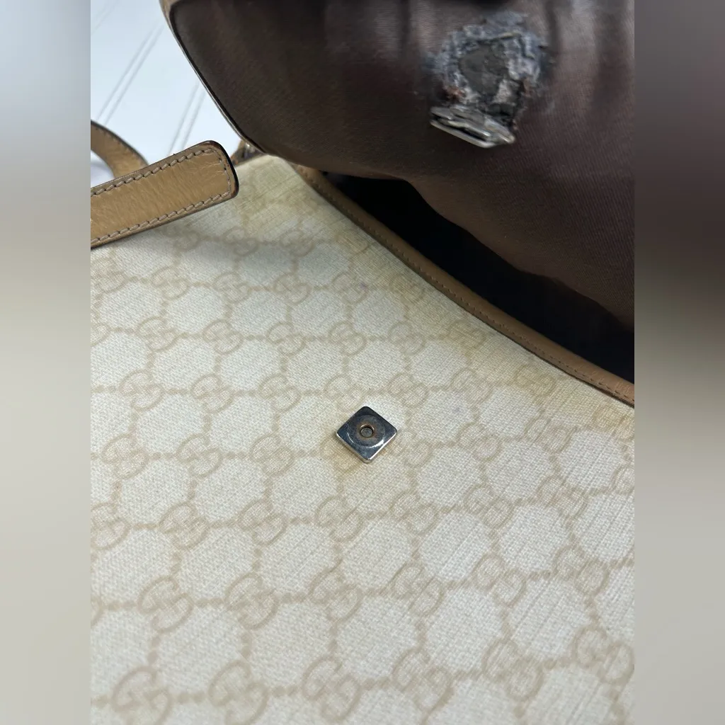 Gucci Vintage Elegant Cream Shoulder Crossbody Bag - Image 12