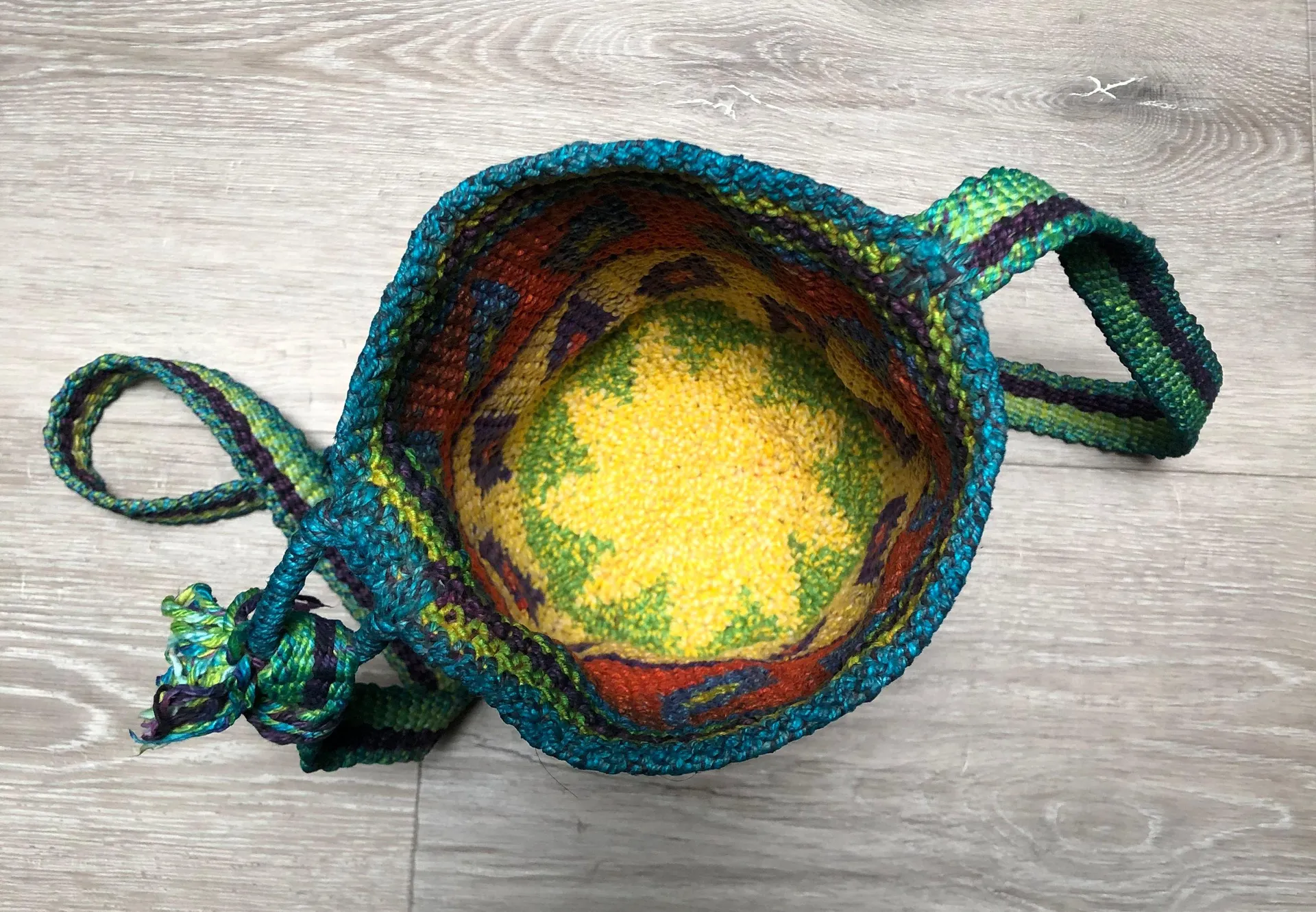 handmade knit crochet hippie boho crossbody bag Multiple - Image 4