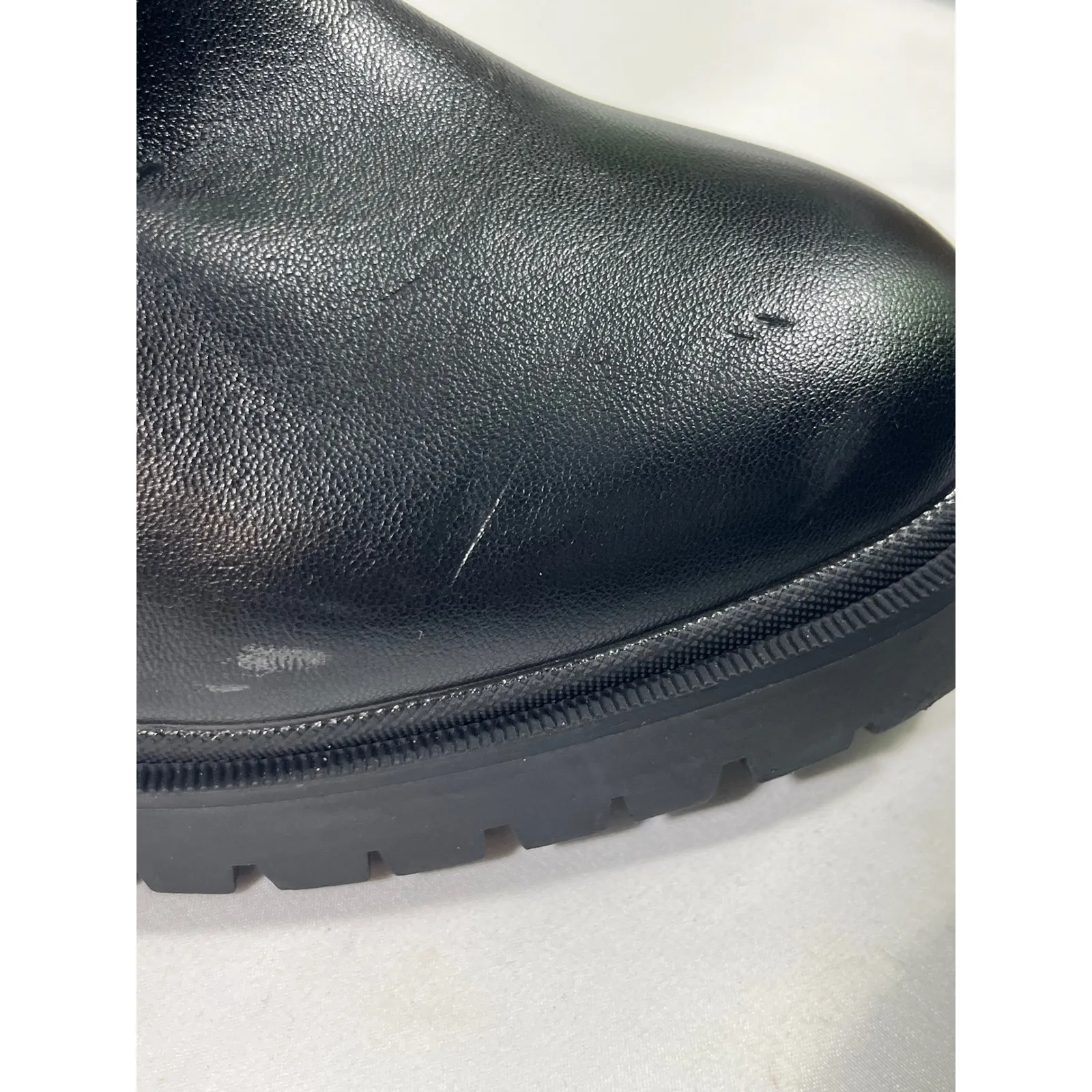 Aerosoles Jordyn Faux Leather Lug Sole Lace Up Block Heel Boots Women Black 8.5M - Image 11