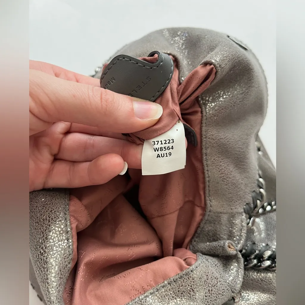 Stella McCartney Shaggy Deer Falabella Ombre Metallic Mini Tote Ruthenium Chain - Image 11