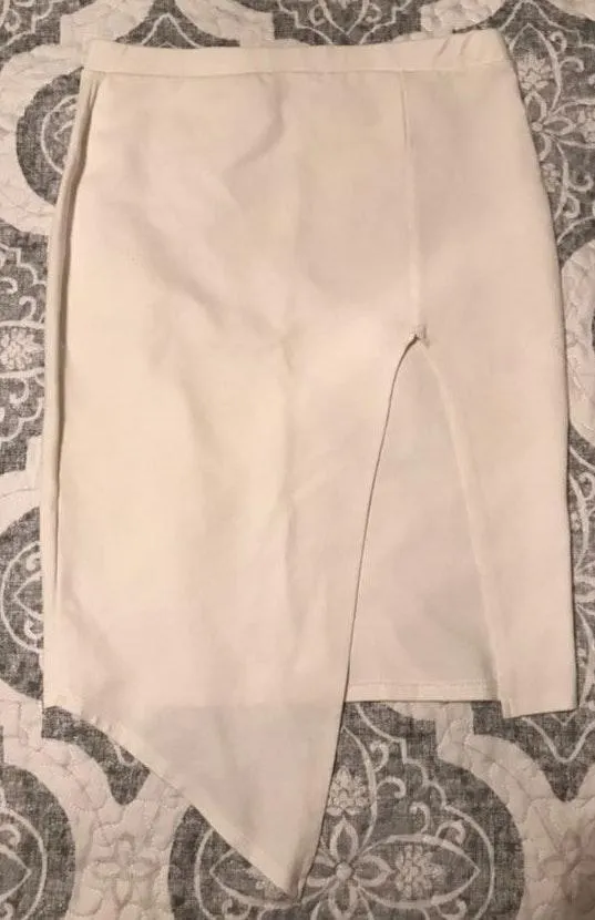 Windsor White Asymmetrical Mini Skirt - Image 2