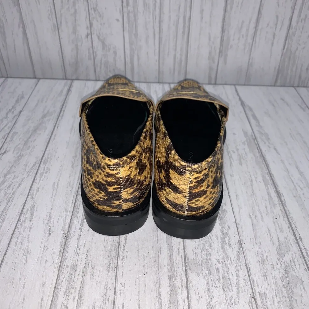 Womens Size 6.5 Rebecca Minkoff Pacey Loafers Yellow Snake Print EUC. - Image 3