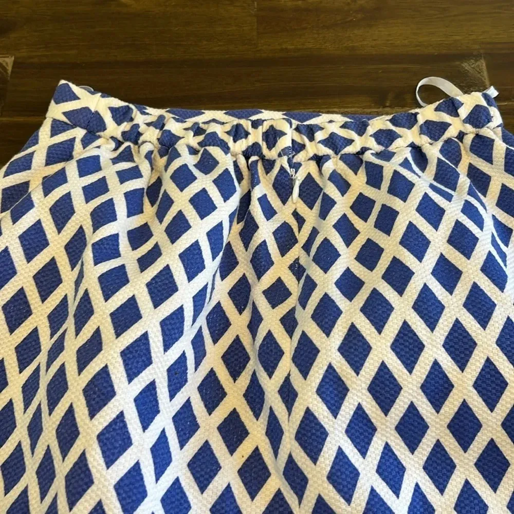 Vintage Constance Sanders Diamond Printed Pencil Skirt High Waisted Geometric 2 Blue - Image 9