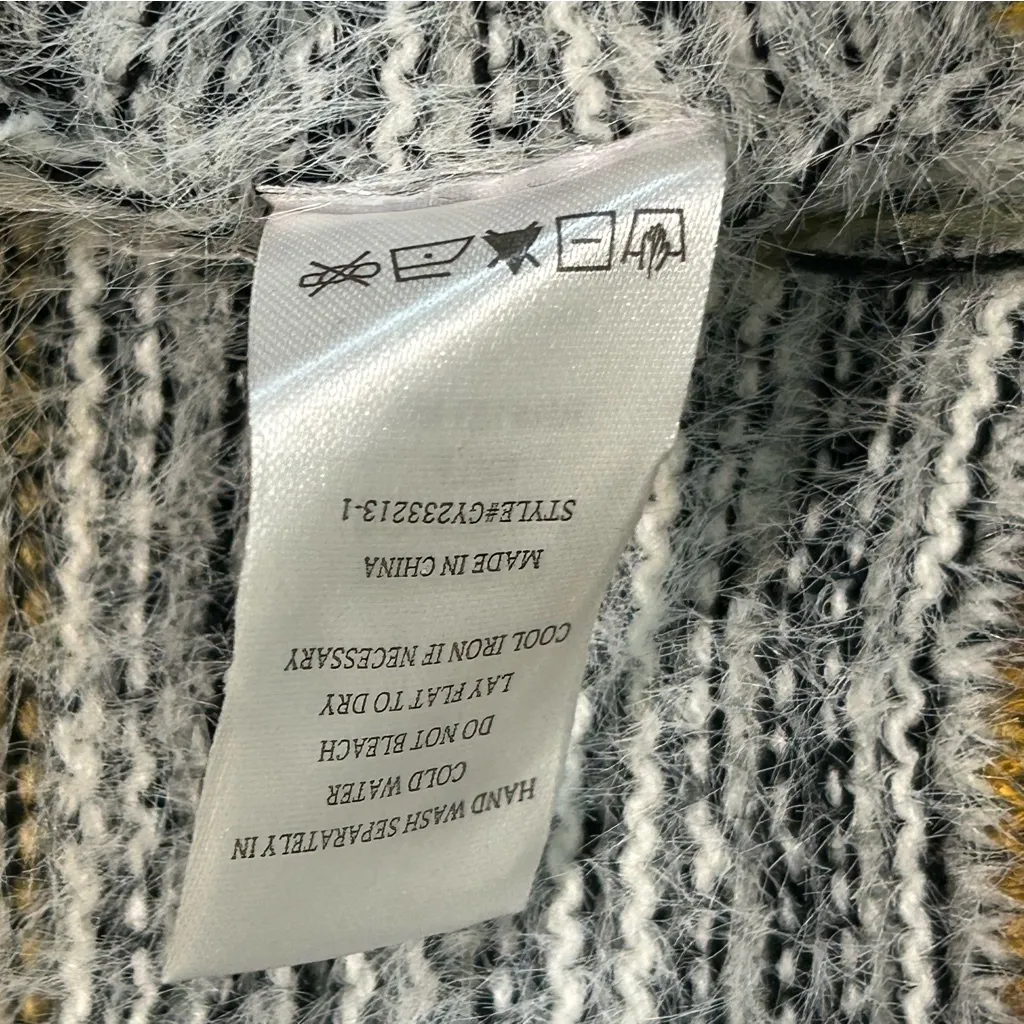 Fate Sweater Siena‎ Hooded Color Block Mixed Media Western Cardigan~Sz XS - Image 6