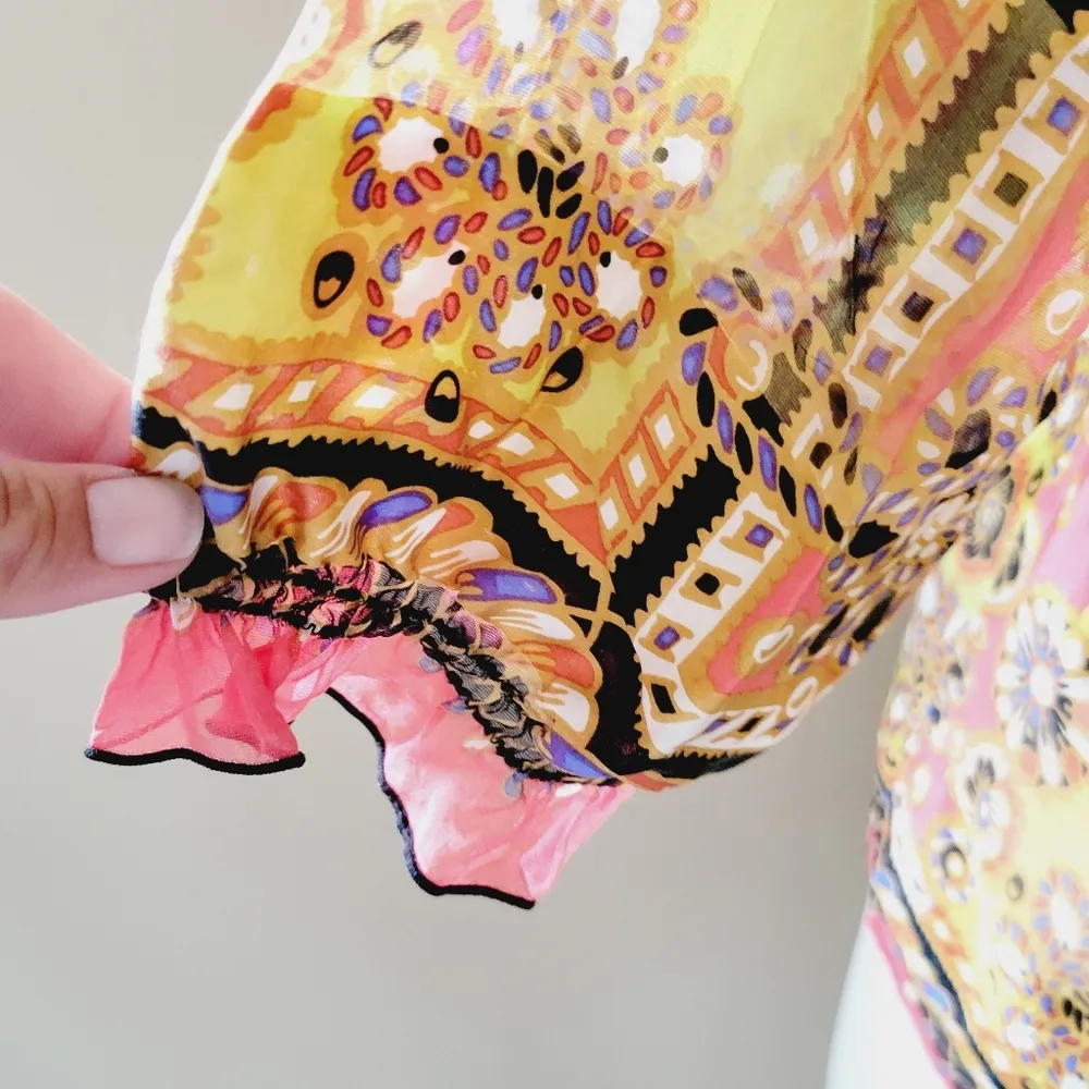 Anthro Fei damask medallion silk blouse size medi - Image 3