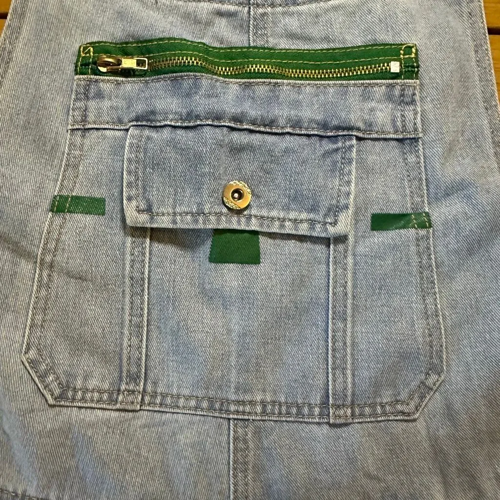 Floral Painted Denim Overalls 🌼 xl Blue - Image 2