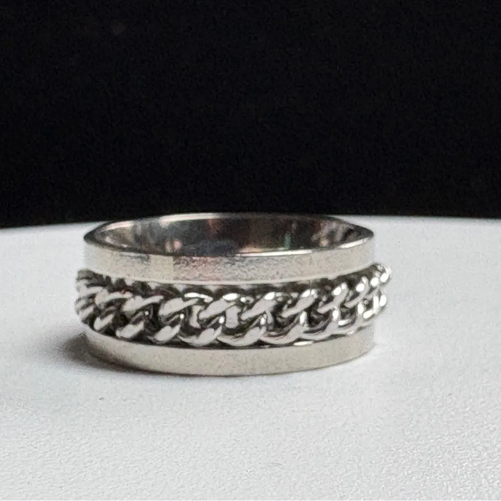 Silver Spinner Chain Ring Size 7 NWT Unisex - Image 3