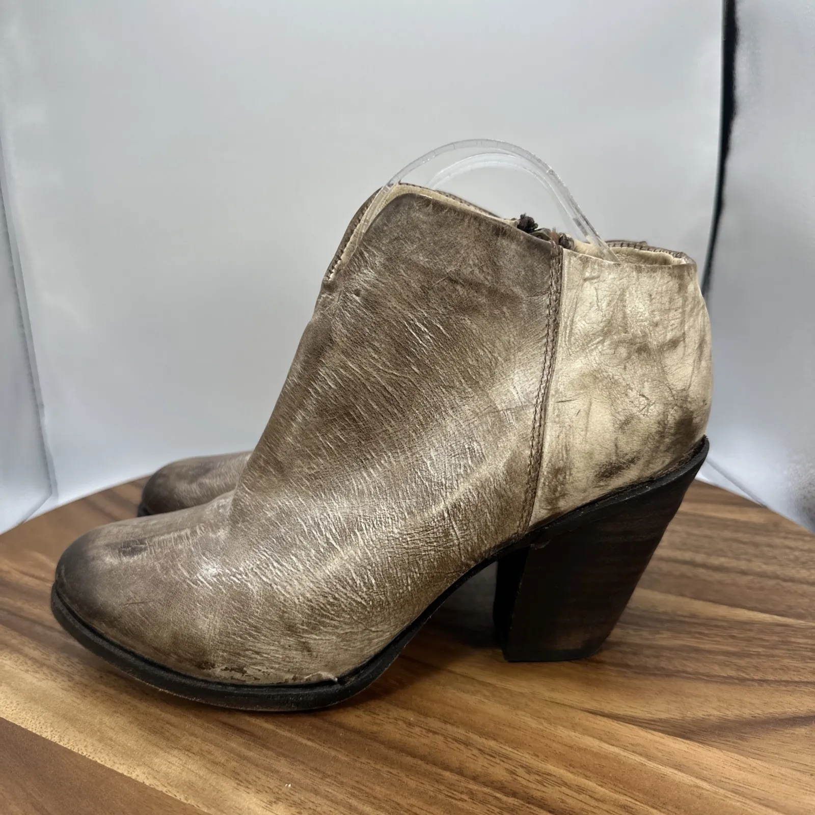 Freebird by Steven Detroit Ankle Boots‎ Bootie Distressed Brown Boho Women's 10 - Image 3
