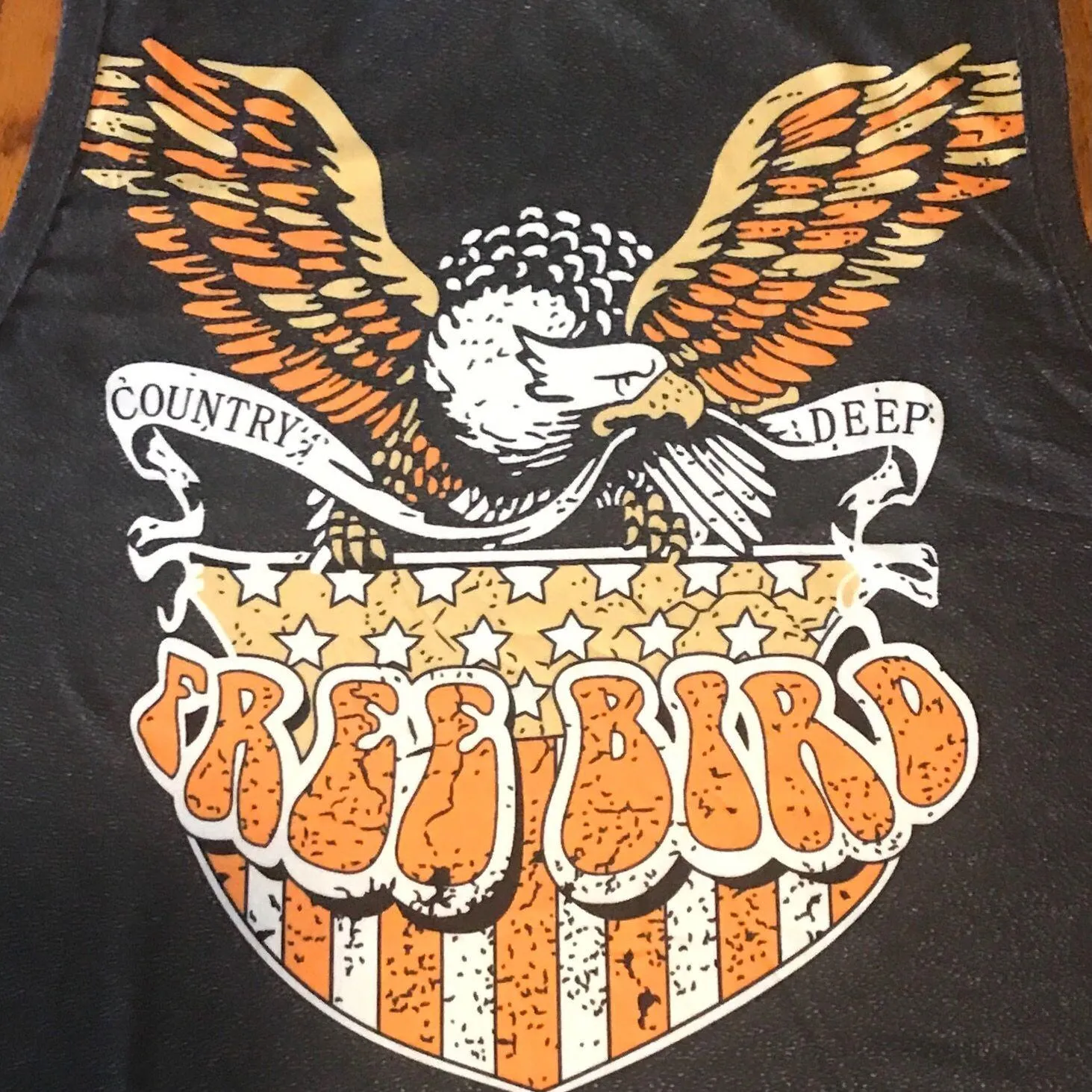 New American Bald Eagle Free Bird Tank Top. Black - Image 6
