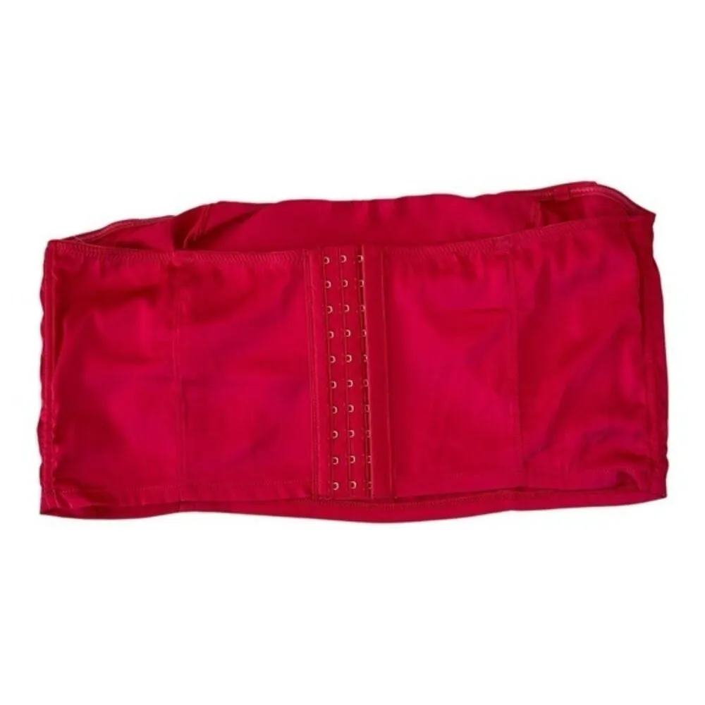 ANTHROPOLOGIE Satin Red Bow Crop Top Strapless Size XL NEW - Image 5