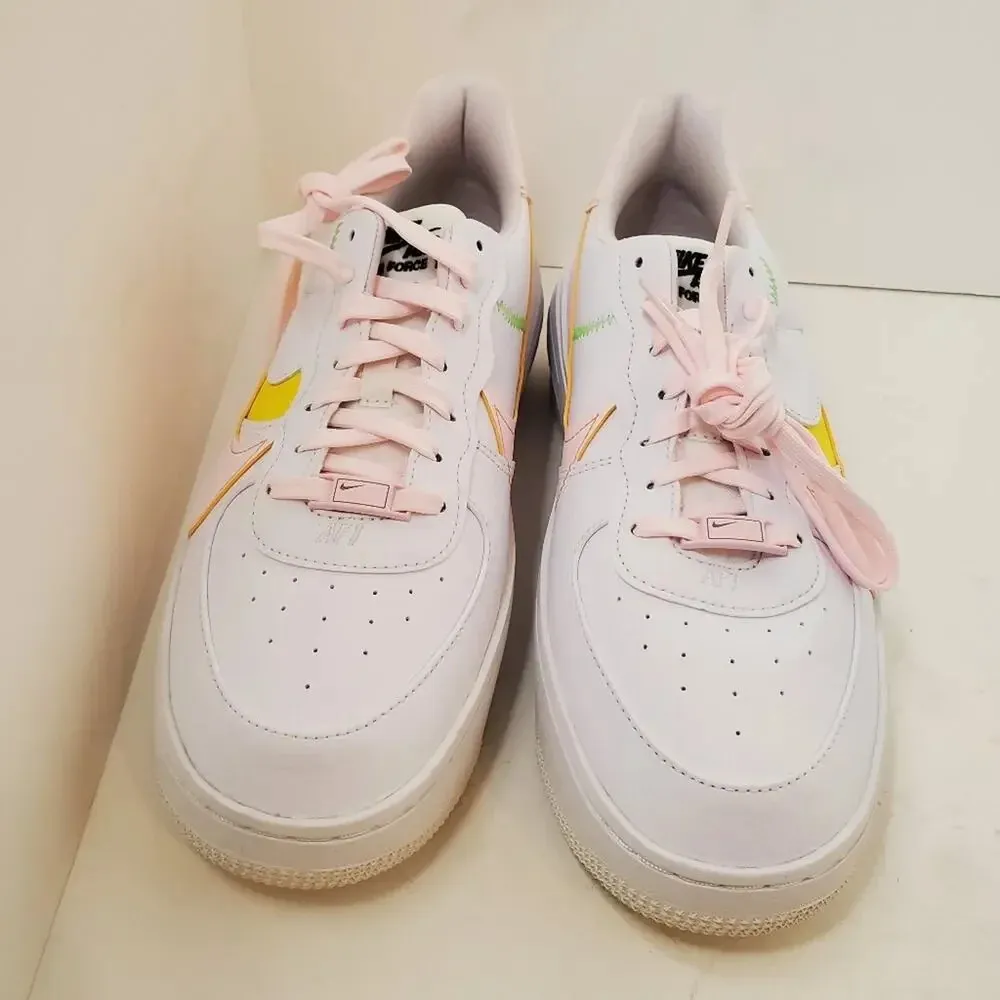 Nike Air Force 1 Platform White/Pearl Pink-Opti Yellow Womens 11.5 - Image 8