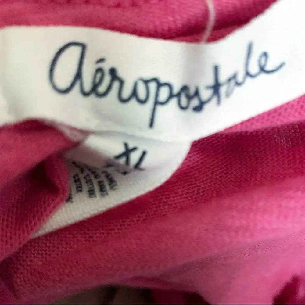 Aeropostale Semi Sheer Pink Lace Retro Peplum Top XL - Image 3